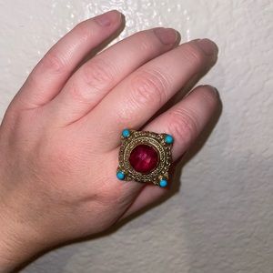 Nicky Butler Turquoise Gemstone NB India Ring